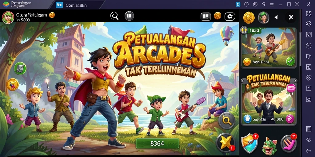 Tampilan screenshot menunjukkan gameplay seru dan penuh aksi di 8364.