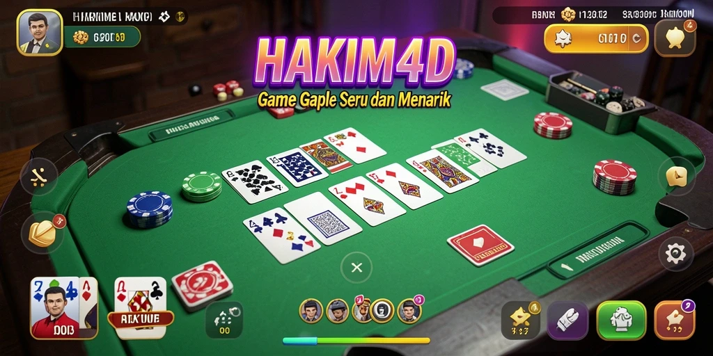 Tampilan gameplay HAKIM4D dengan suasana Gaple yang seru.