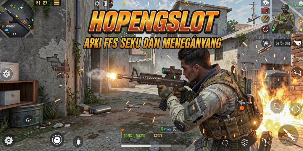 Screenshot HOPENGSLOT menampilkan aksi seru dan gameplay FPS yang intens.