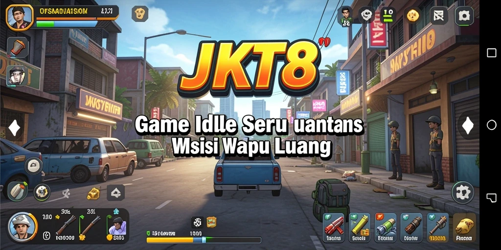 Tampilan screenshot utama JKT8 yang menampilkan gameplay Idle yang menarik.