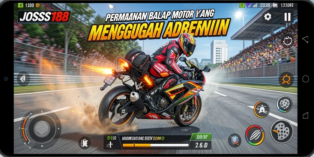 Tampilan action balap motor yang seru di JOSS188.