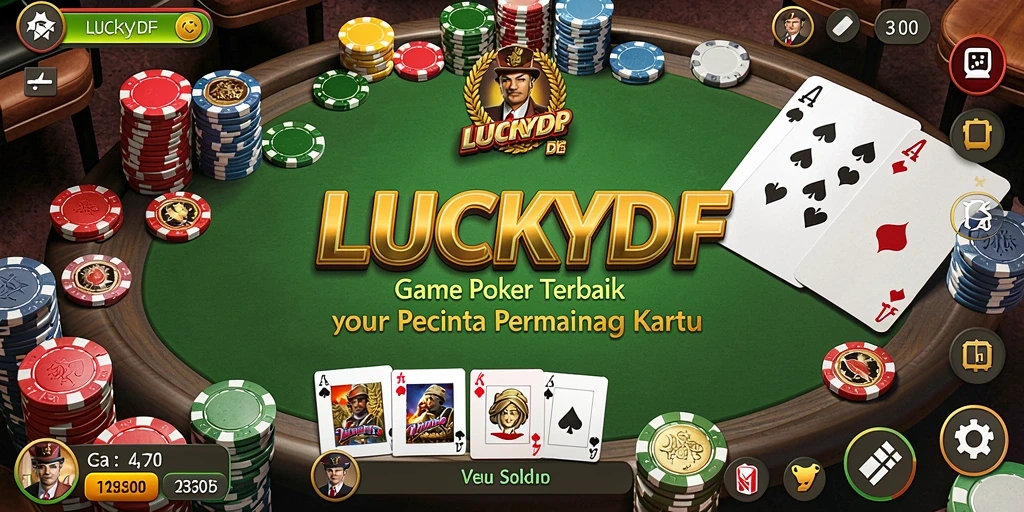 Tampilan gameplay menarik dari LUCKYDF dengan aksi poker yang menggembirakan.