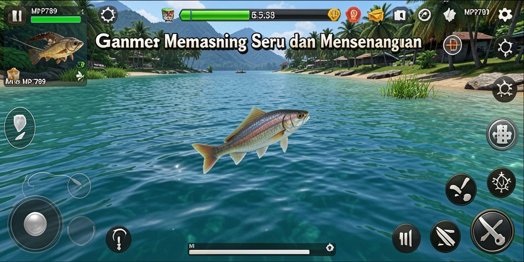 Tampilan gameplay MVP789 menampilkan suasana memancing yang menakjubkan dan realistis.