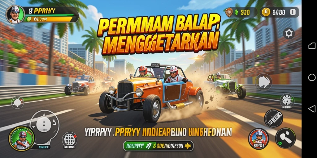Tampilan gameplay seru di <strong>PPRRYY</strong> dengan aksi balapan yang mendebarkan.