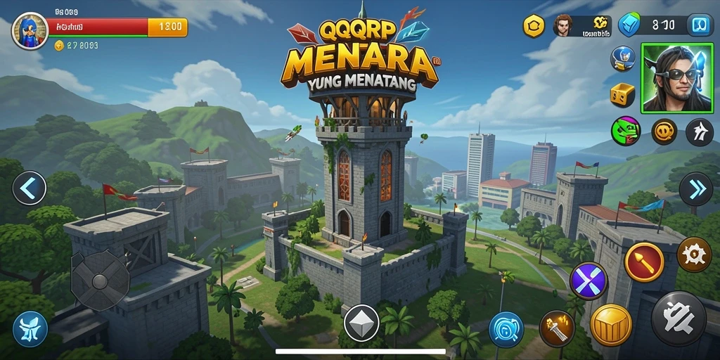 Tangkapan layar QQRP menampilkan aksi mendebarkan dalam pertahanan menara.