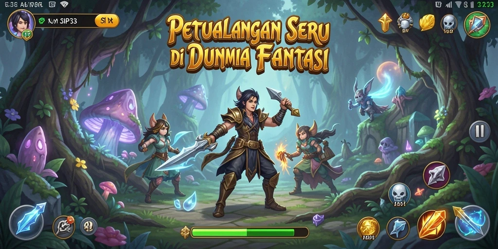 Screenshot SIP33 menunjukkan aksi seru dalam dunia petualangan fantastis.