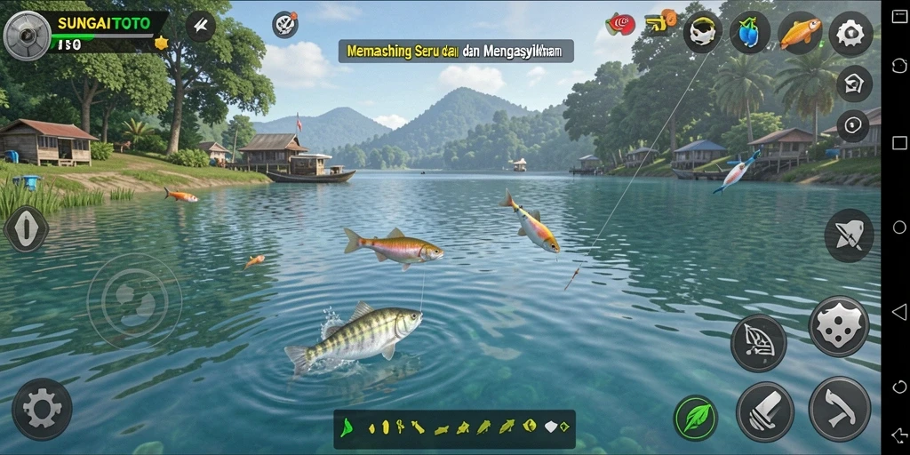 Tangkapan besar dalam game SUNGAITOTO saat memancing.