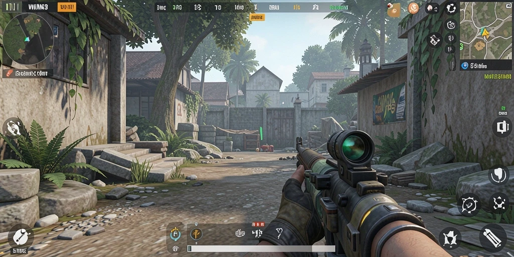 Screenshot gameplay WIN33 menampilkan aksi tembak-menembak yang intens.
