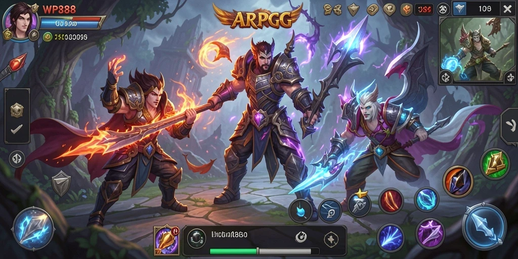 Tampilan gameplay ARPG yang mendebarkan dan penuh aksi.